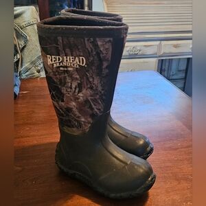 Sz 10 Boy's RedHead Woodland Camo Rain/ Muck Style Boots